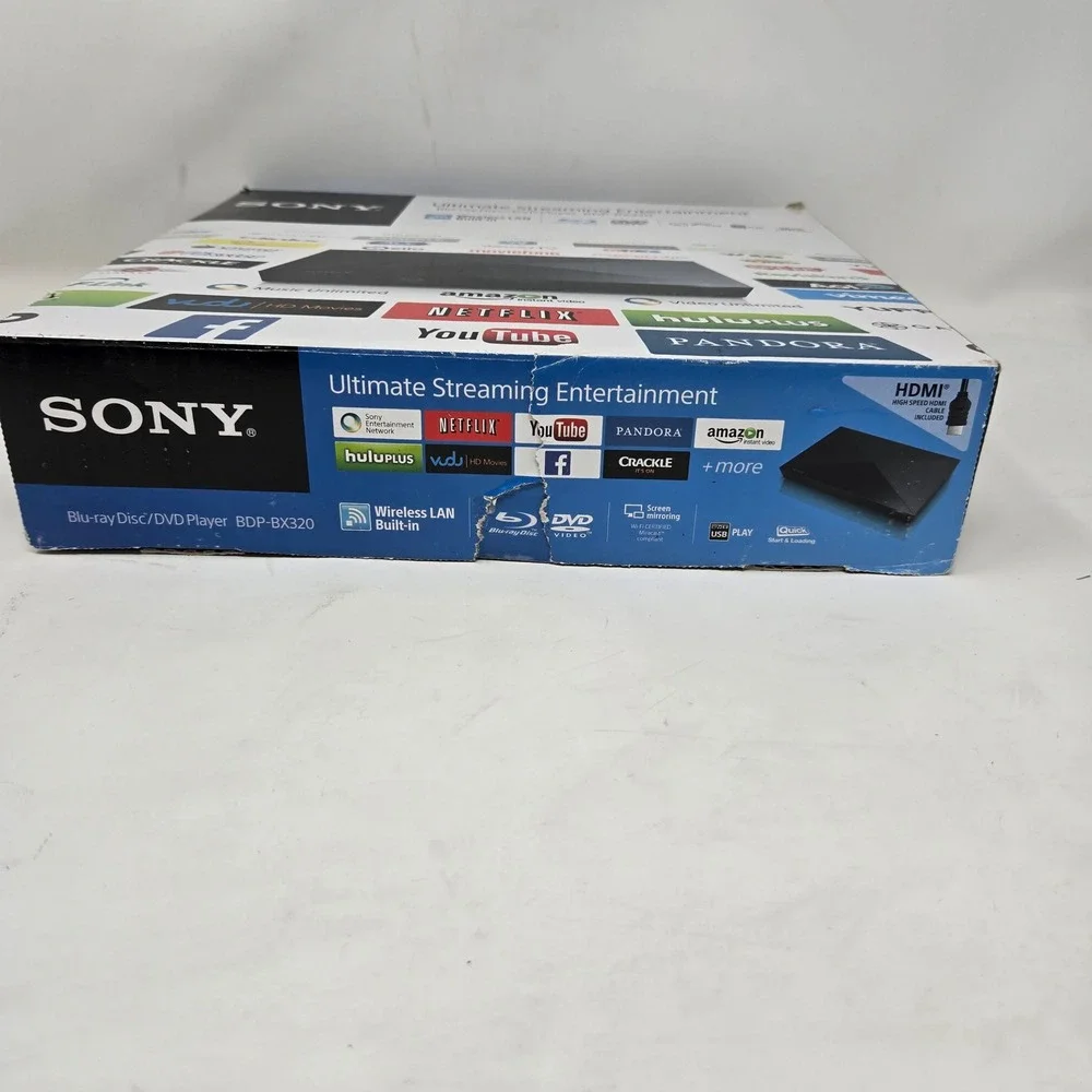 Sony BDP-BX320 Blu-ray DVD Player Built-in WiFi Streaming Netflix HDMI Black